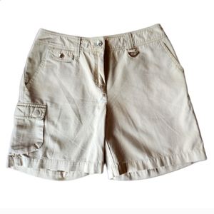 Vintage Y2K Jones New York Khaki Cargo Ripstop Shorts Size 8